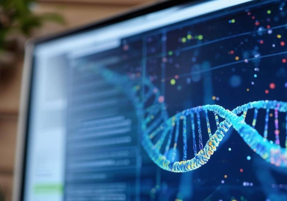 genetic screening results on computer monitor